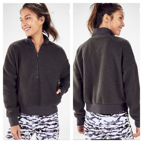 Fabletics Dream Polar Grey Fleece Pullover - Picture 1 of 7